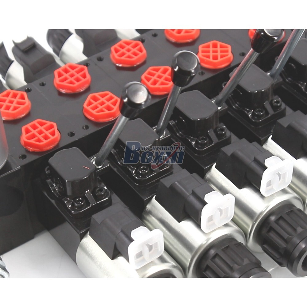 High Pressure DCV56 Solenoid 5 Spool Sectional Hydraulic Valve detail image